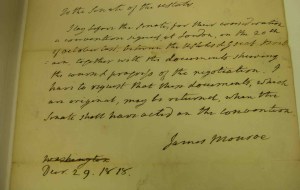 James Monroe's note to the US Senate regarding the Treaty of 1818
